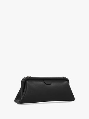Jane Frame Black Leather Shoulder Bag Purse