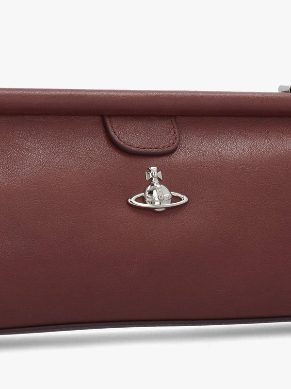 Jane Frame Chestnut Leather Shoulder Bag Purse