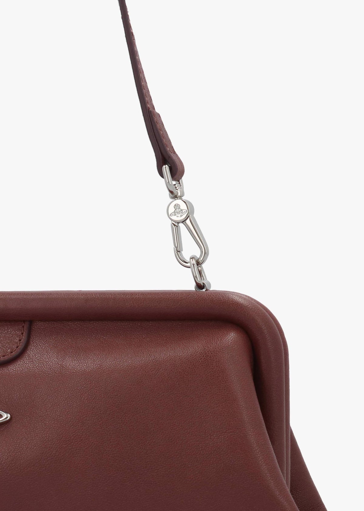 Jane Frame Chestnut Leather Shoulder Bag Purse