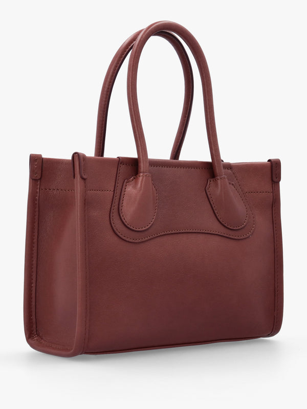 Troy Small Chestnut Leather Tote Cross-Body Bag