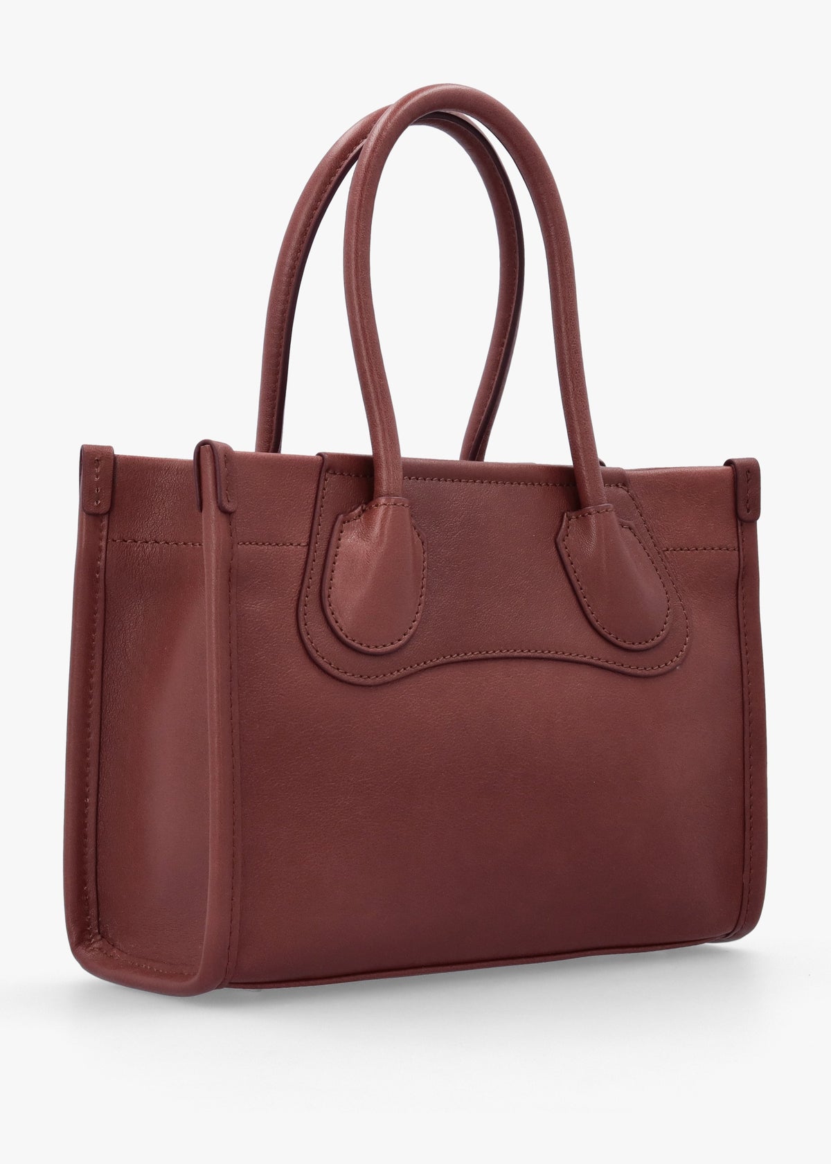 Troy Small Chestnut Leather Tote Cross-Body Bag