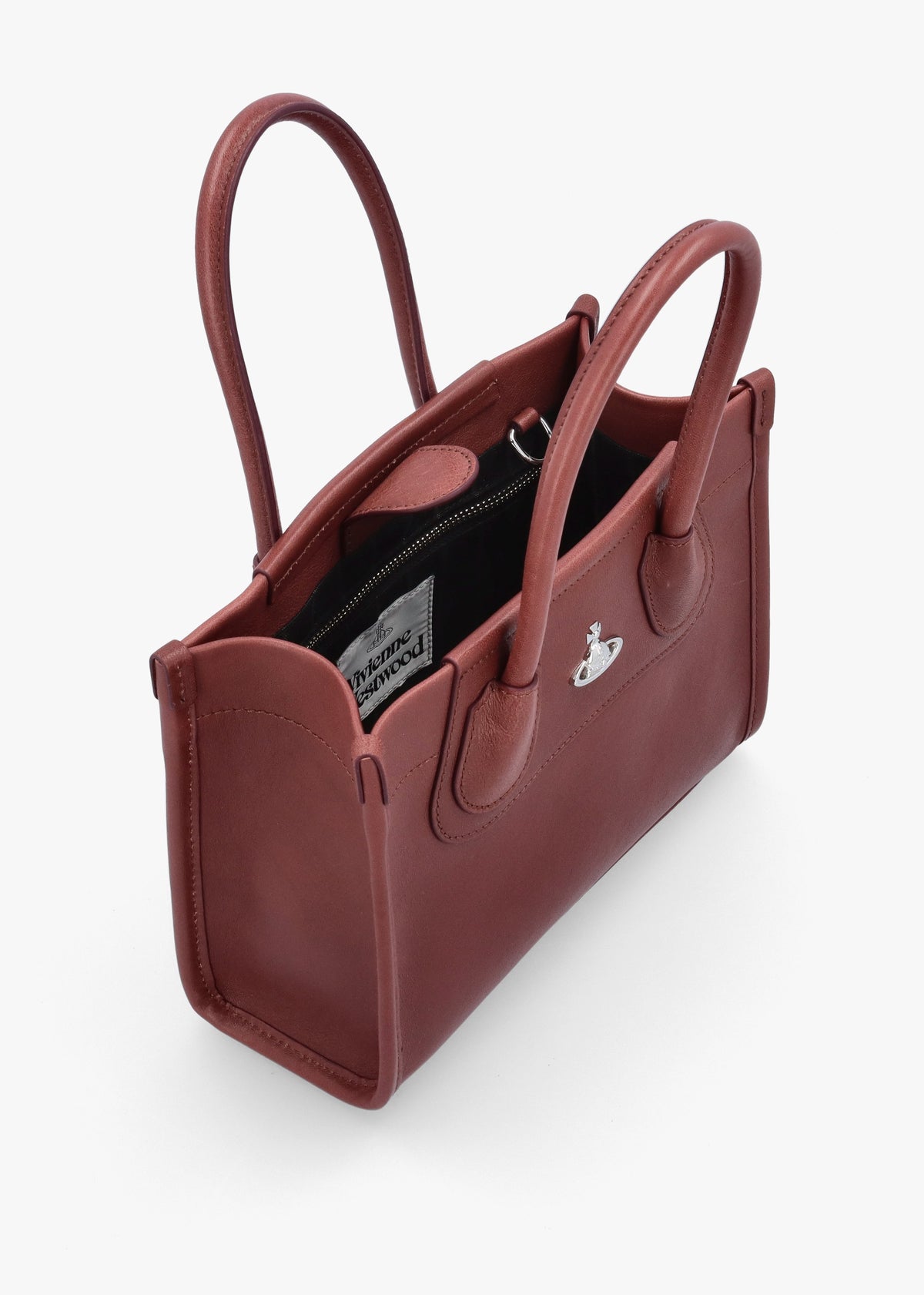 Troy Small Chestnut Leather Tote Cross-Body Bag