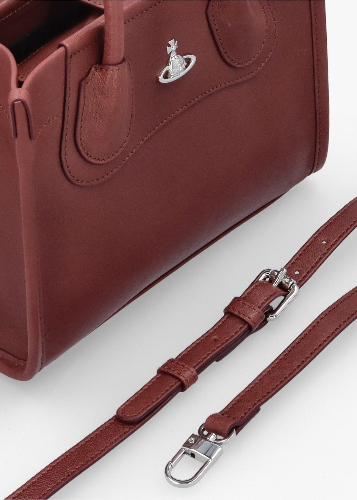 Troy Small Chestnut Leather Tote Cross-Body Bag
