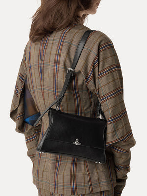 Bianca Small Black Leather Shoulder Bag