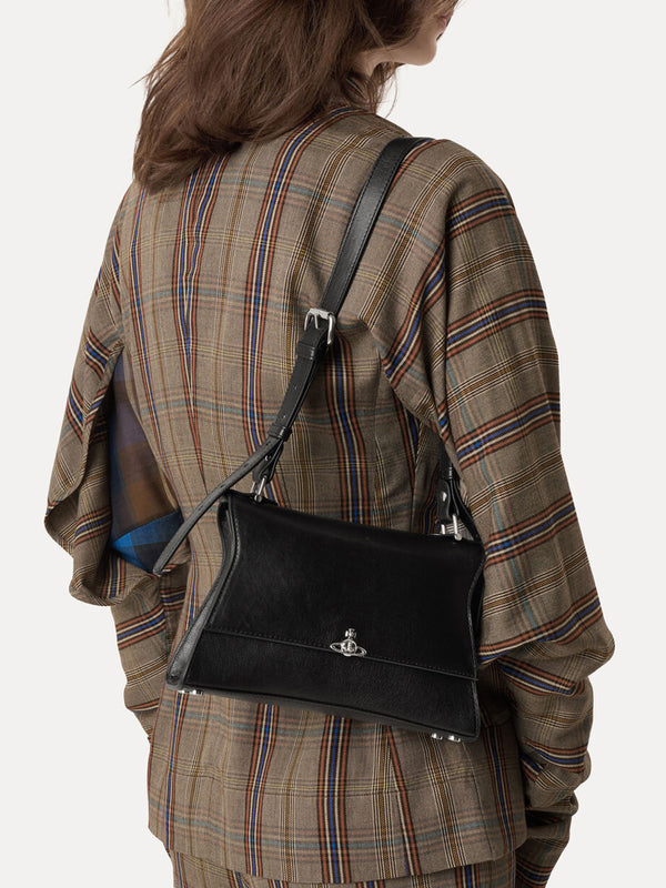 Bianca Small Black Leather Shoulder Bag