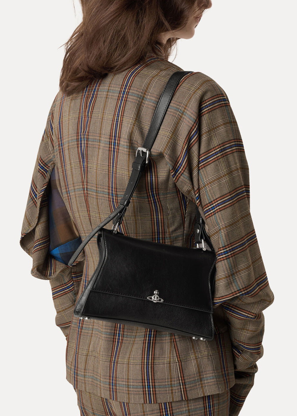 Bianca Small Black Leather Shoulder Bag