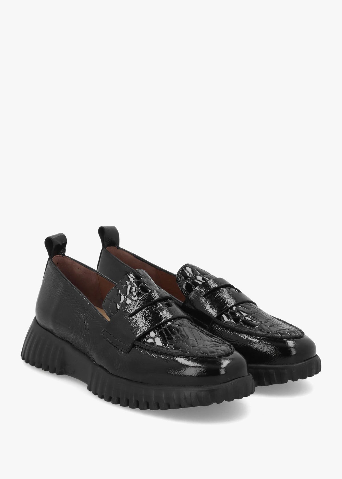 Wonders Flexfly 20 Black Leather Loafers