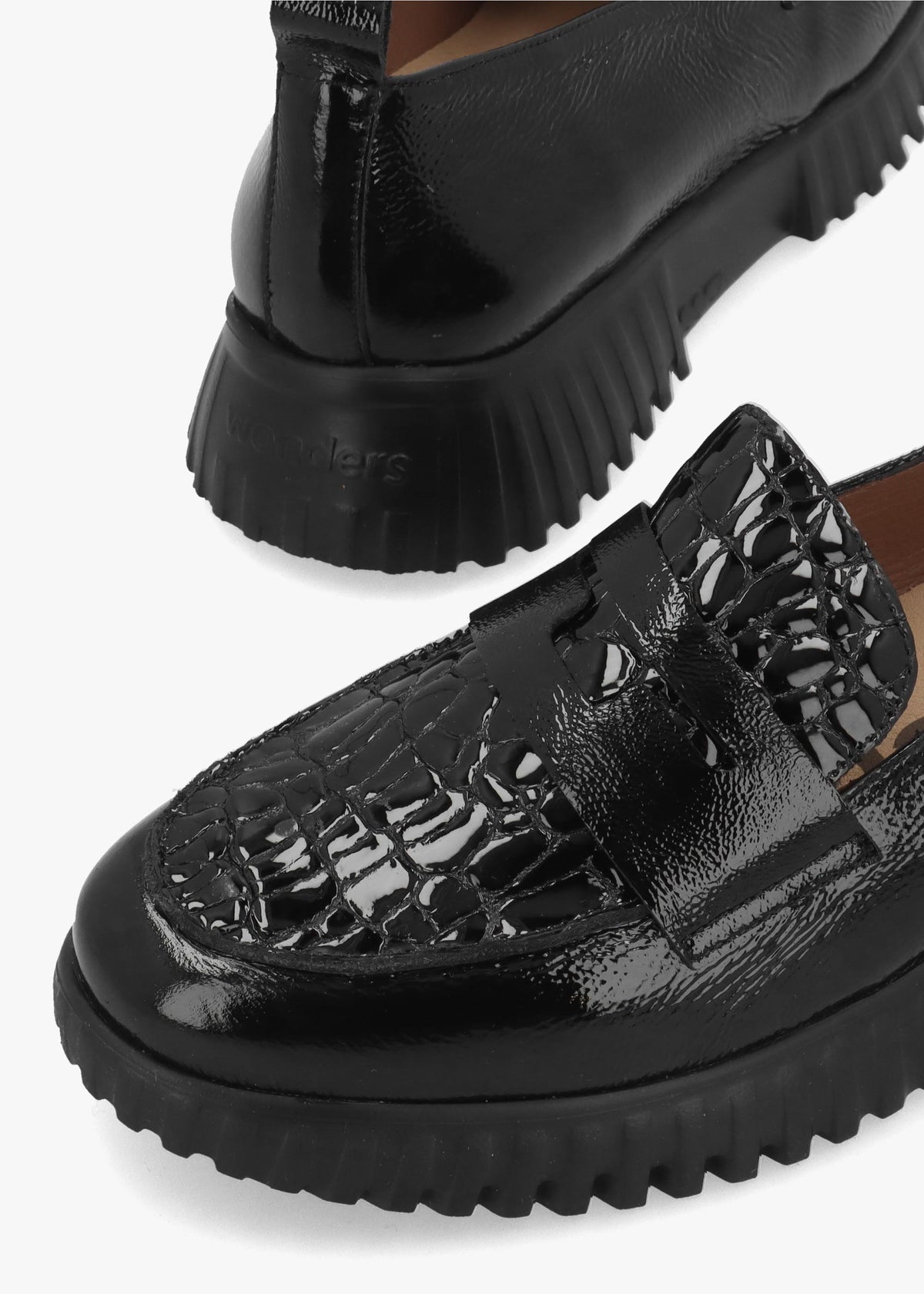 Wonders Flexfly 20 Black Leather Loafers