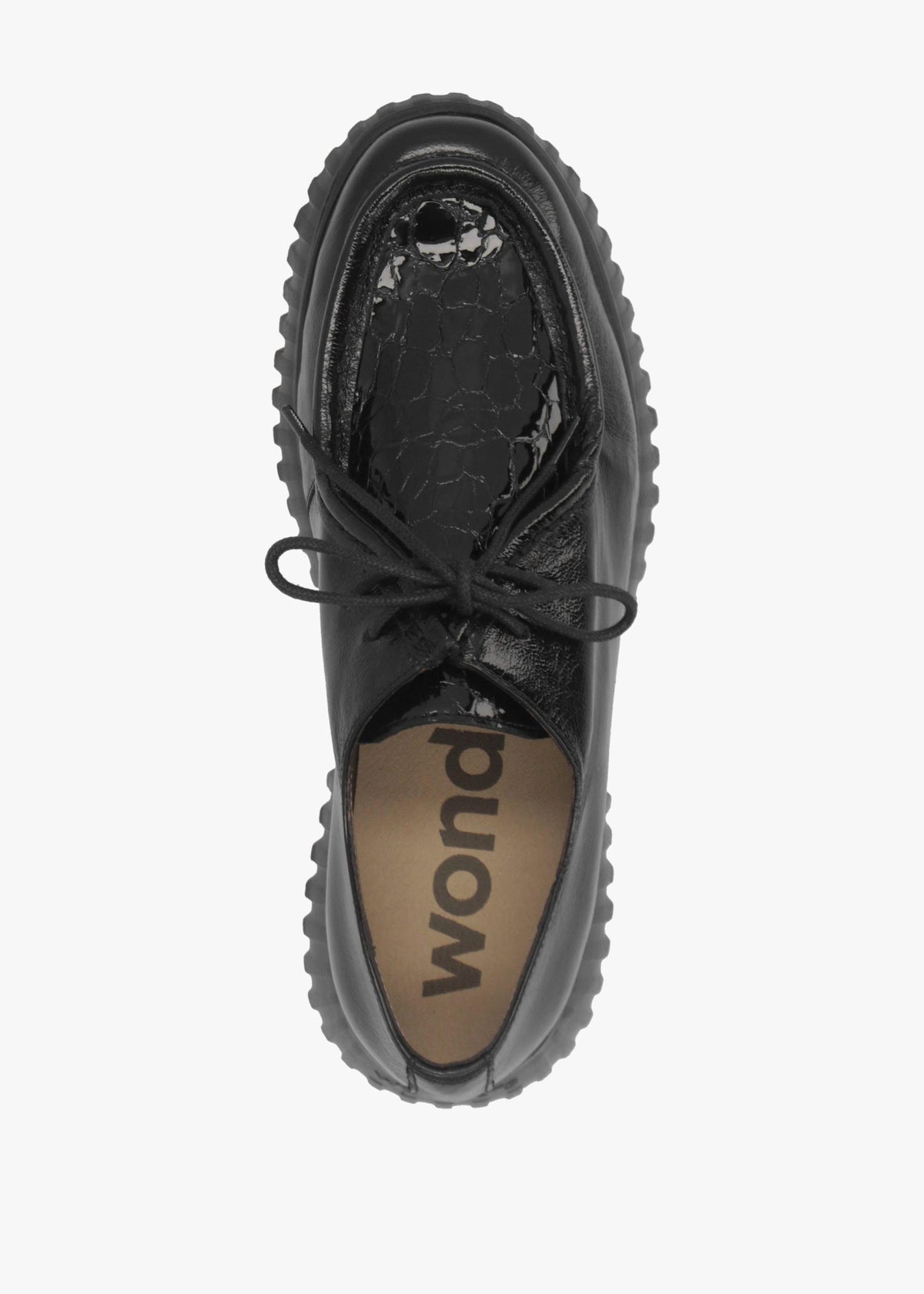 A-4423 Lack Black Leather Wallabee Trouser Shoes