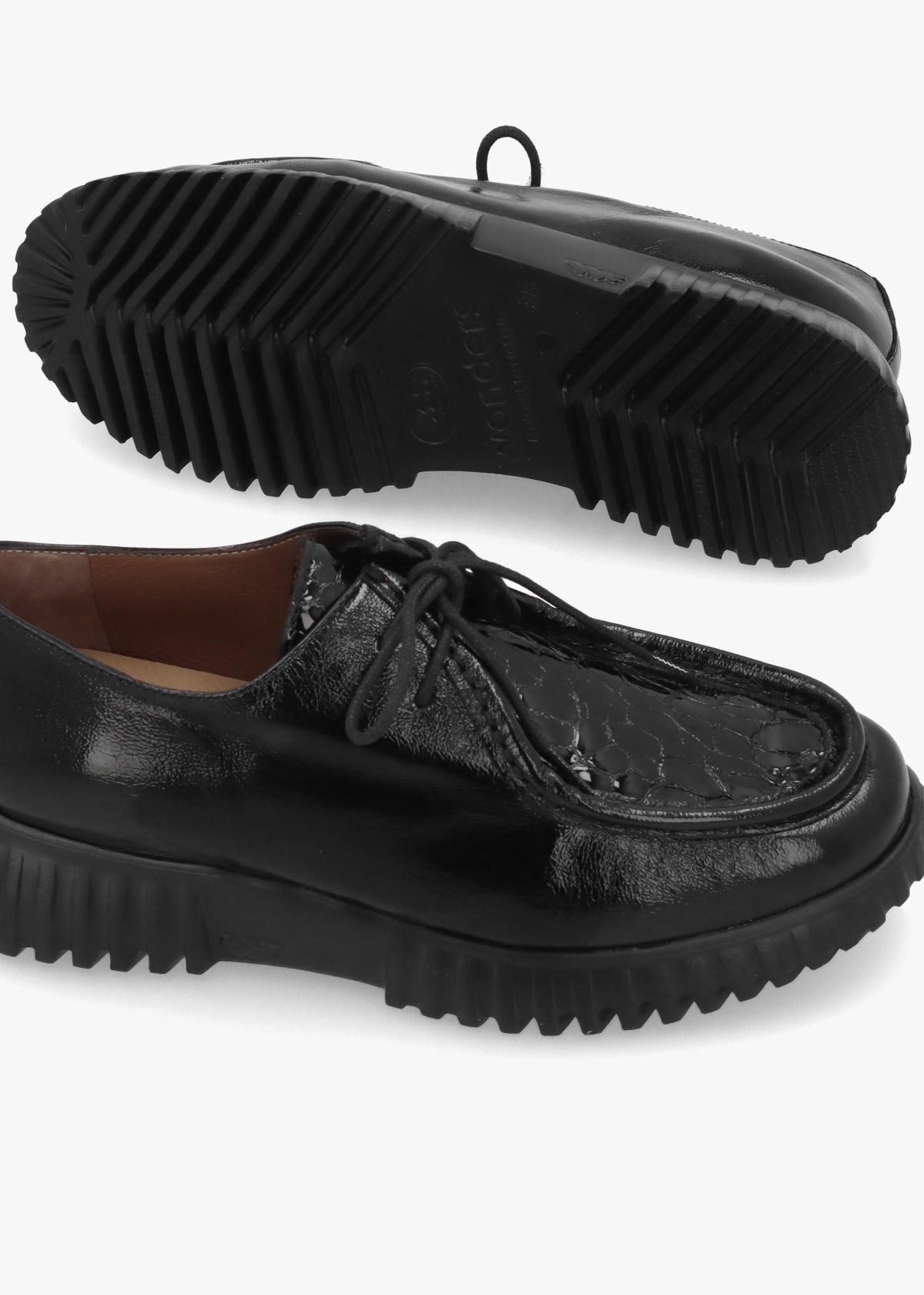 A-4423 Lack Black Leather Wallabee Trouser Shoes