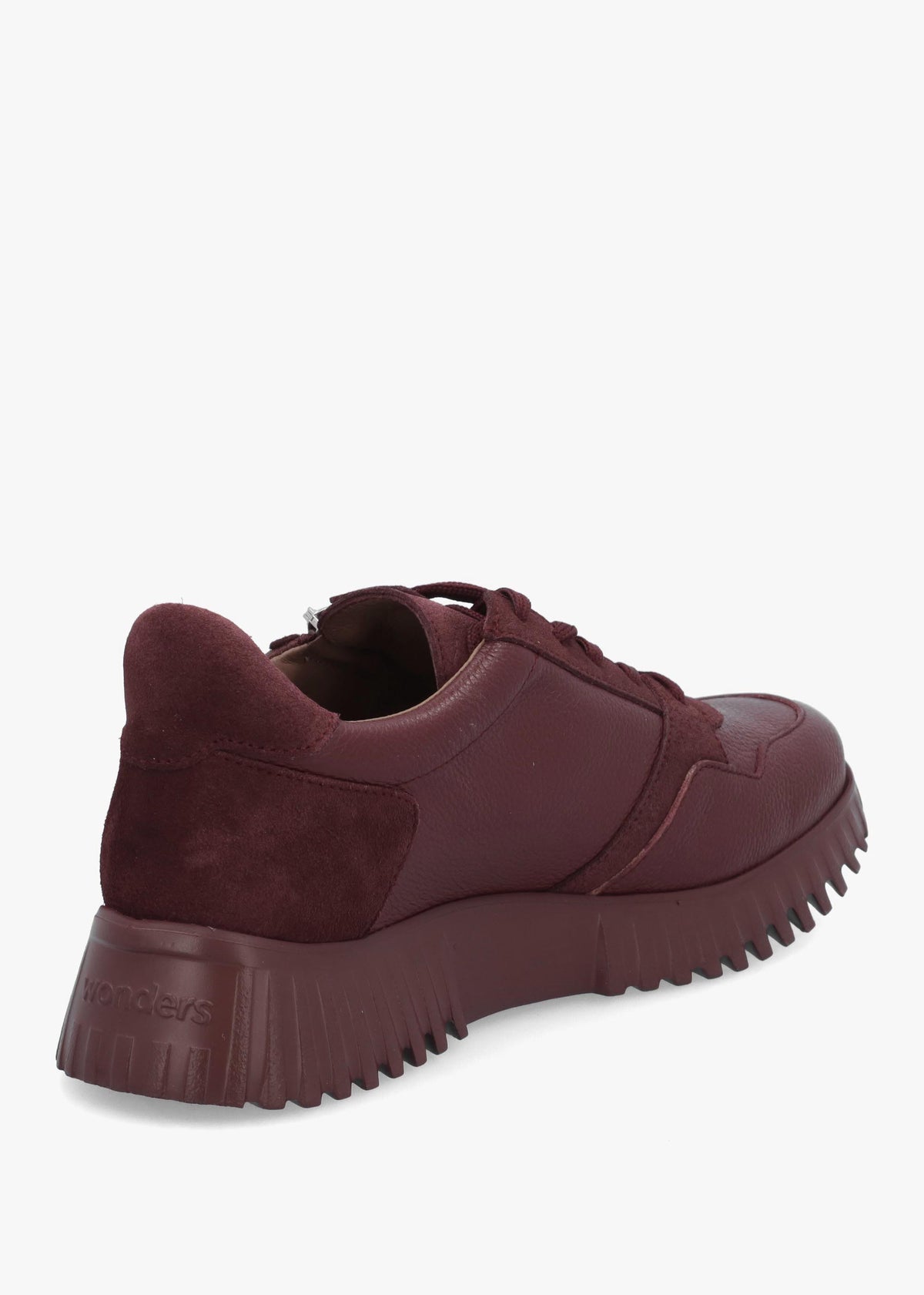 A-4424 Vino Leather Chunky Low Wedge Trainers