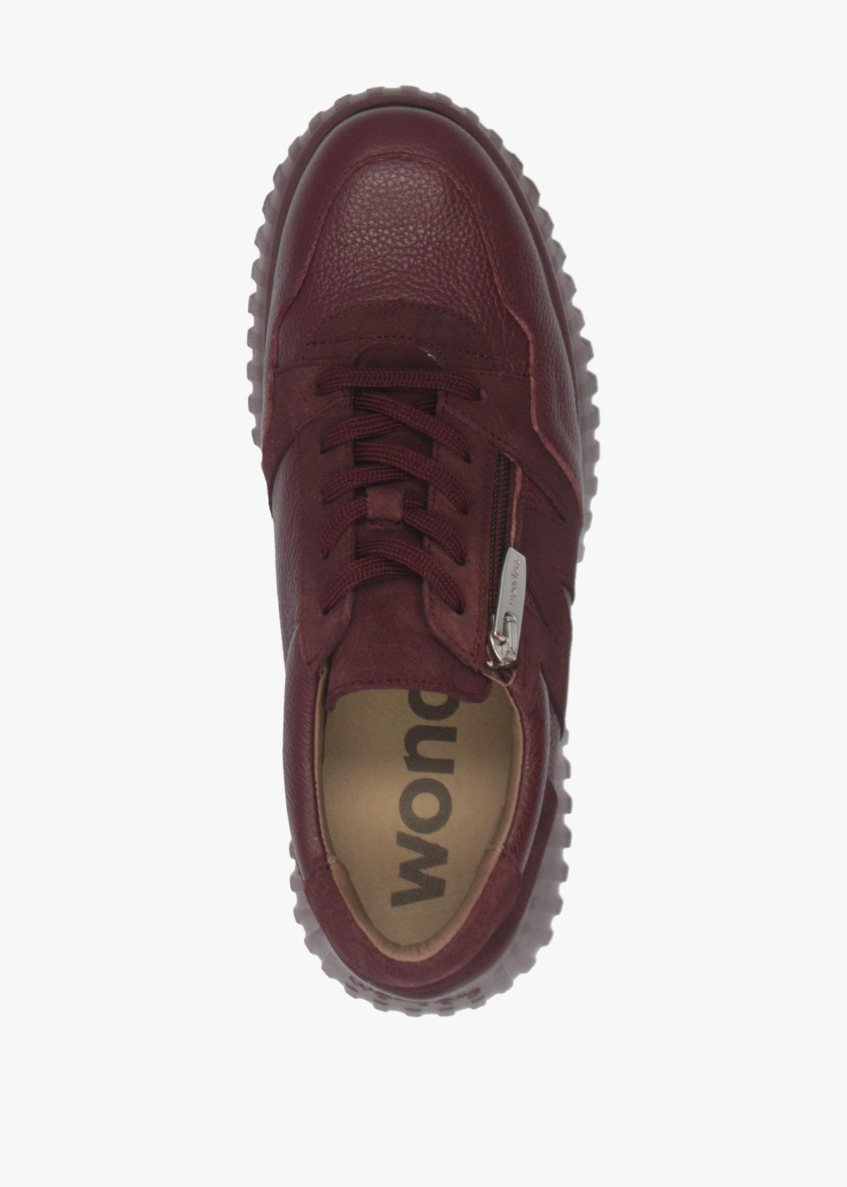 A-4424 Vino Leather Chunky Low Wedge Trainers