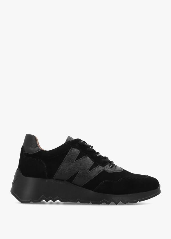 Michael Kors Kyoto 81 Black Suede Low Wedge Trainers