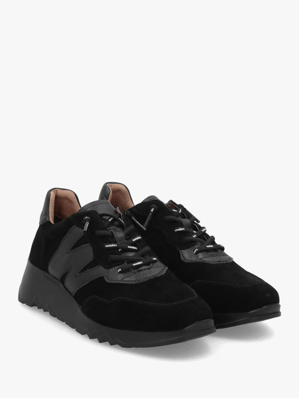 Michael Kors Kyoto 81 Black Suede Low Wedge Trainers