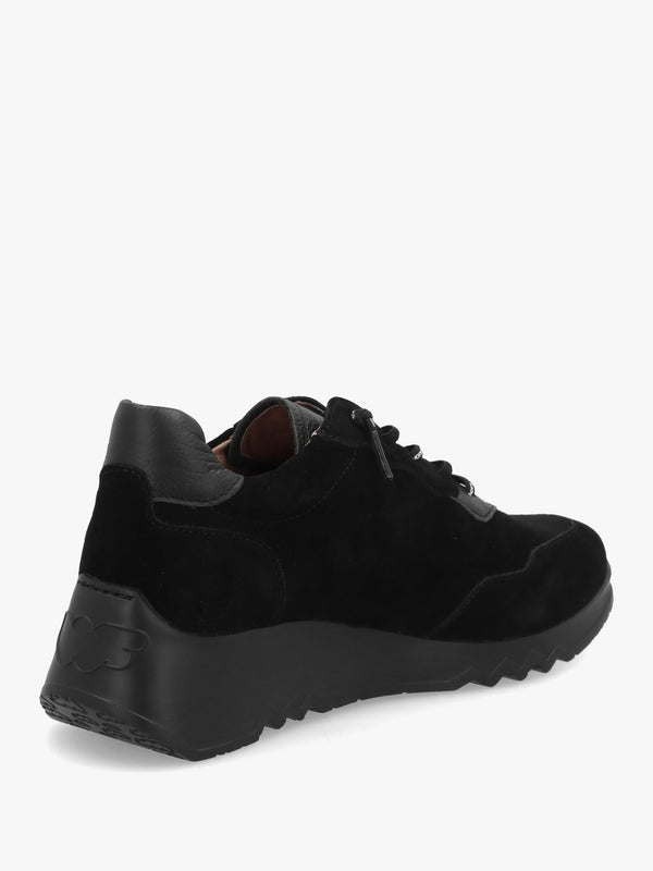 Michael Kors Kyoto 81 Black Suede Low Wedge Trainers