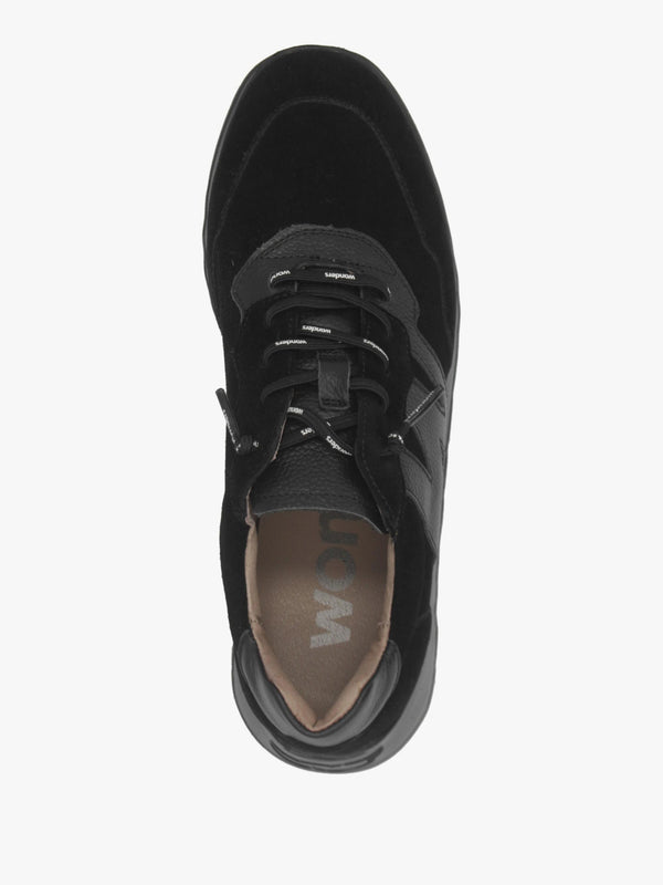 Michael Kors Kyoto 81 Black Suede Low Wedge Trainers