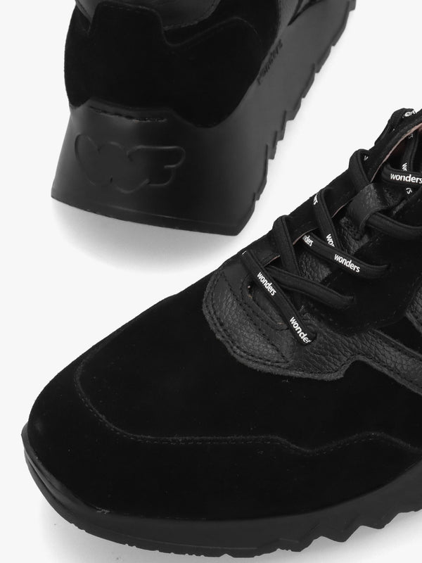 Michael Kors Kyoto 81 Black Suede Low Wedge Trainers