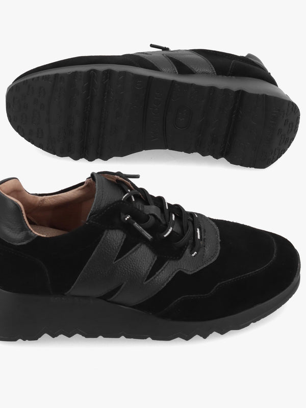 Michael Kors Kyoto 81 Black Suede Low Wedge Trainers