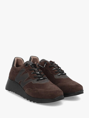 Wonders Kyoto 81 Brown Suede Low Wedge Trainers