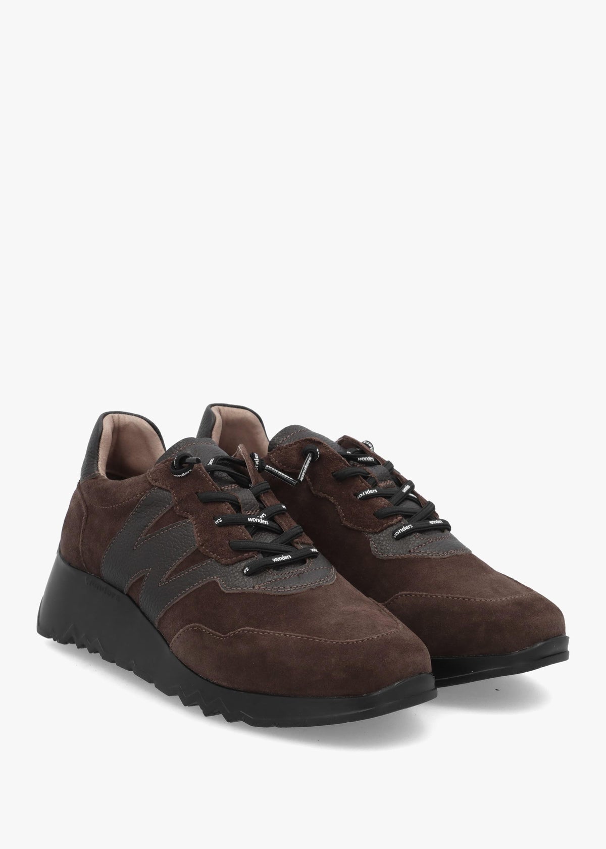 Wonders Kyoto 81 Brown Suede Low Wedge Trainers