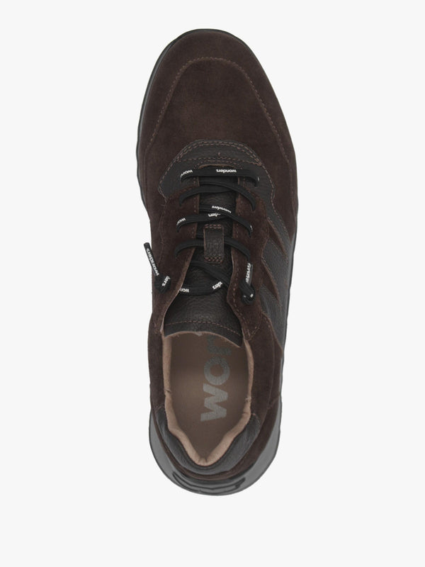 Wonders Kyoto 81 Brown Suede Low Wedge Trainers