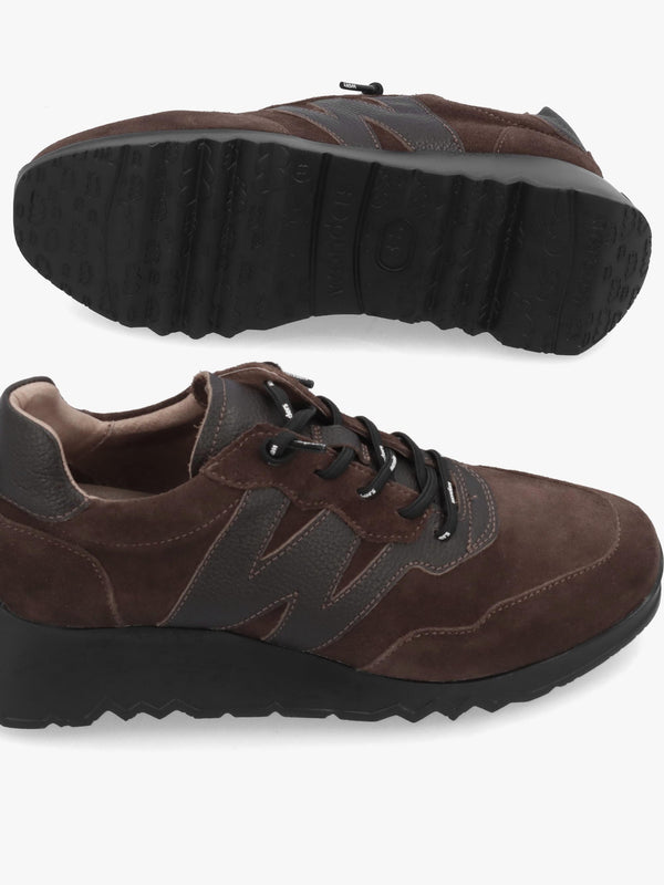 Wonders Kyoto 81 Brown Suede Low Wedge Trainers