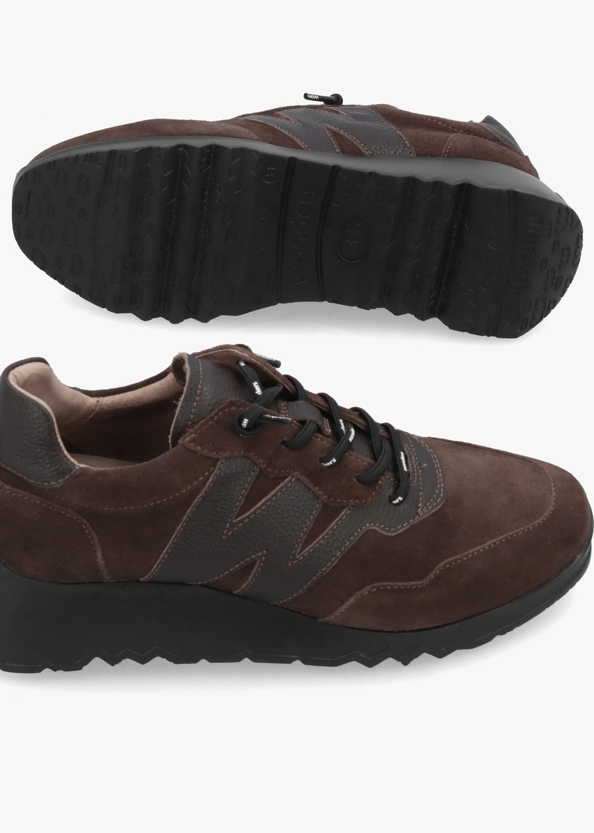 Wonders Kyoto 81 Brown Suede Low Wedge Trainers