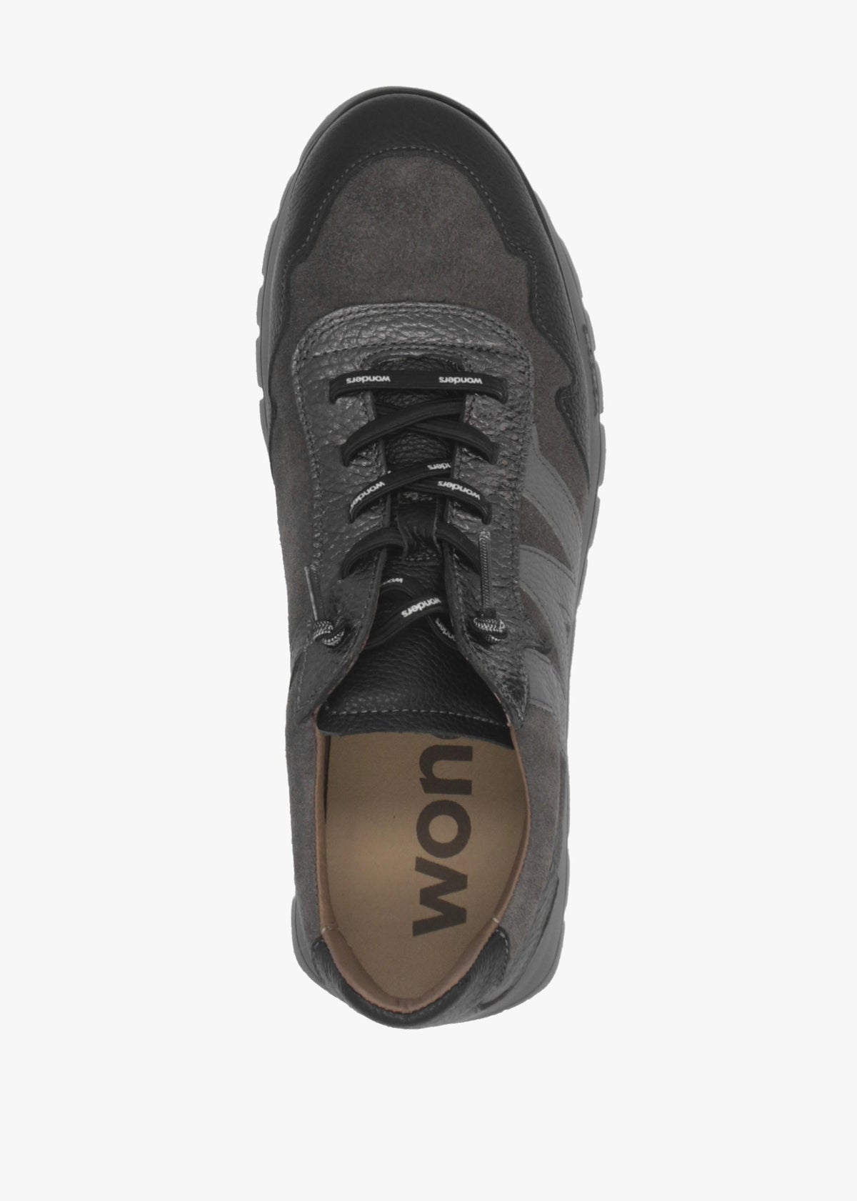 Odisei 110 Black Grey Metallic Leather & Suede Trainers