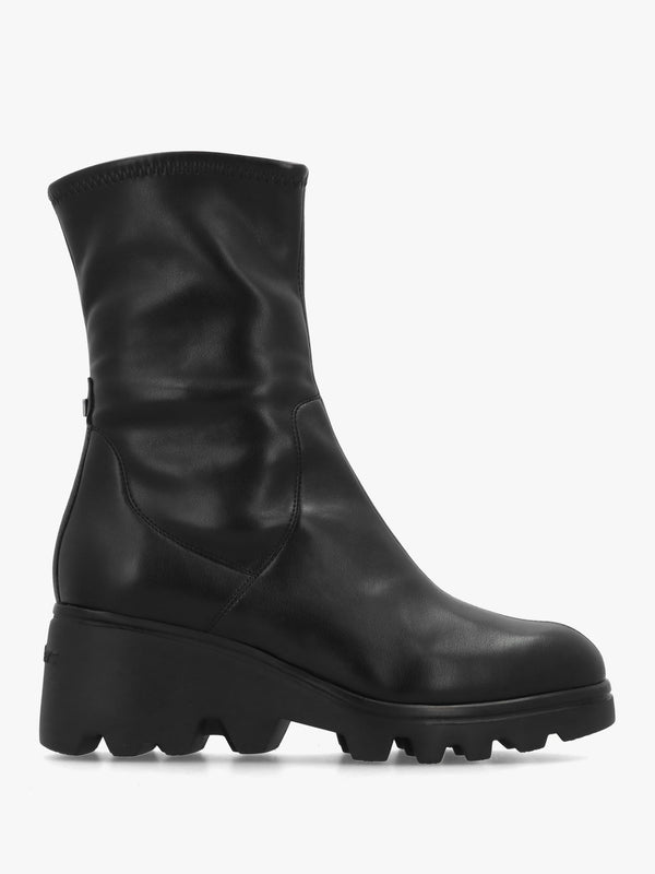 Wonders Toronto 30 Black Leather Wedge Ankle Boots