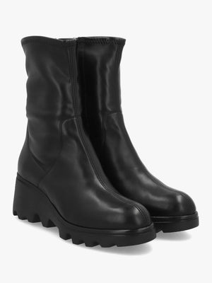 Wonders Toronto 30 Black Leather Wedge Ankle Boots