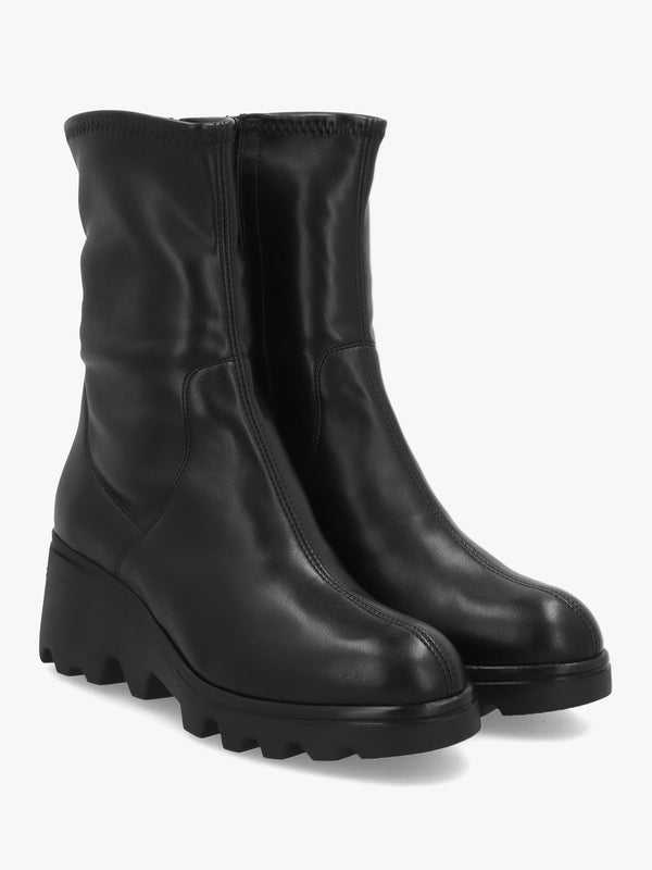 Wonders Toronto 30 Black Leather Wedge Ankle Boots