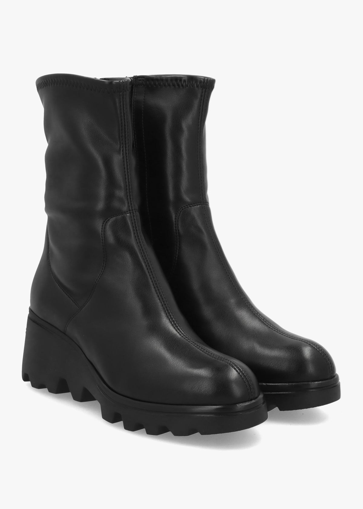 Wonders Toronto 30 Black Leather Wedge Ankle Boots