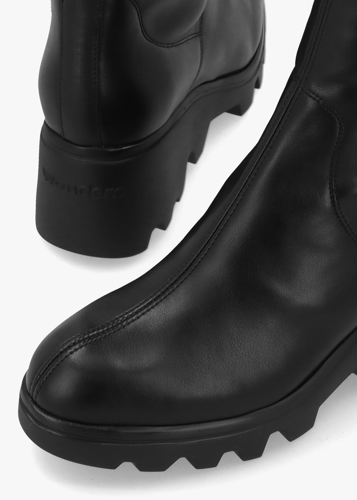 Wonders Toronto 30 Black Leather Wedge Ankle Boots