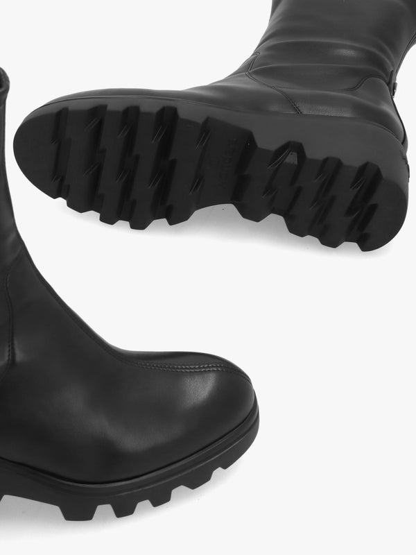 Wonders Toronto 30 Black Leather Wedge Ankle Boots