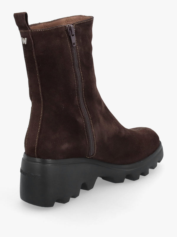 G-7033 Brown Suede Wedge Ankle Boots