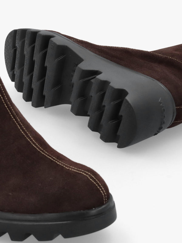 G-7033 Brown Suede Wedge Ankle Boots