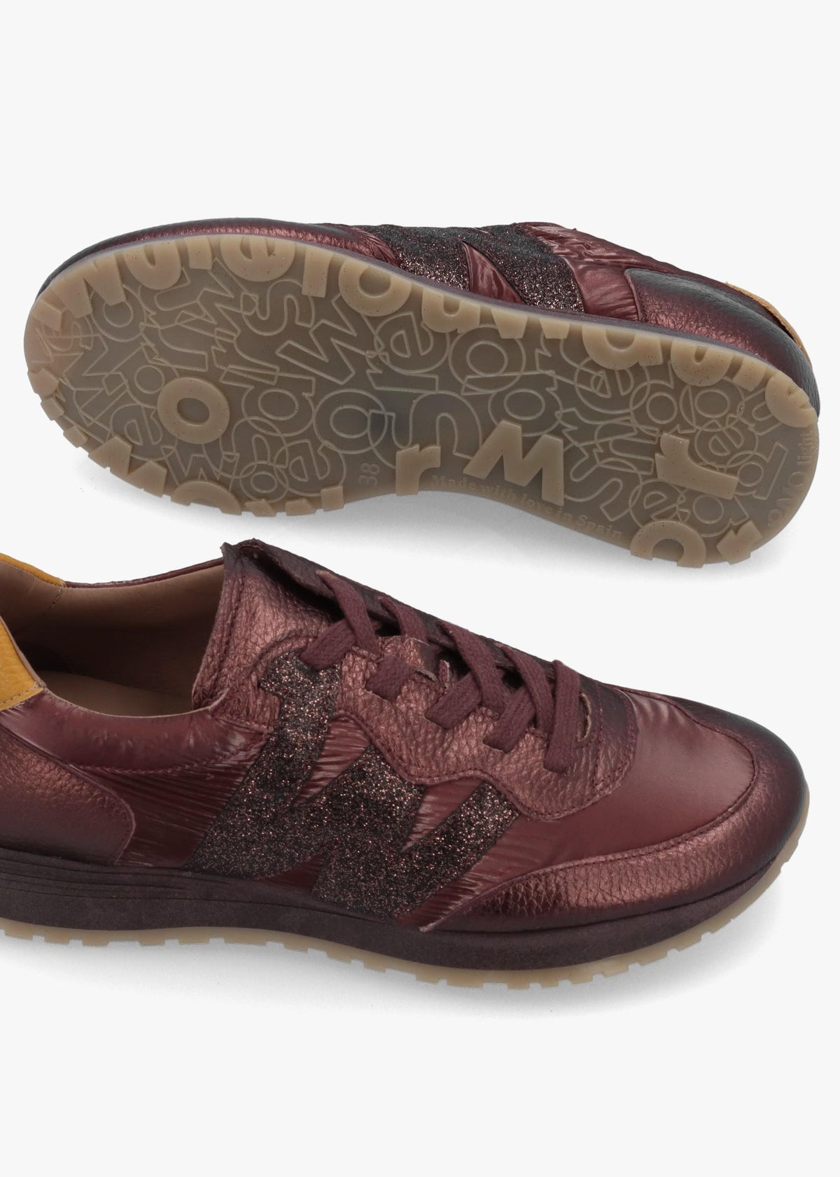 Wonders Towanda 10 Burgundy Leather Trainers