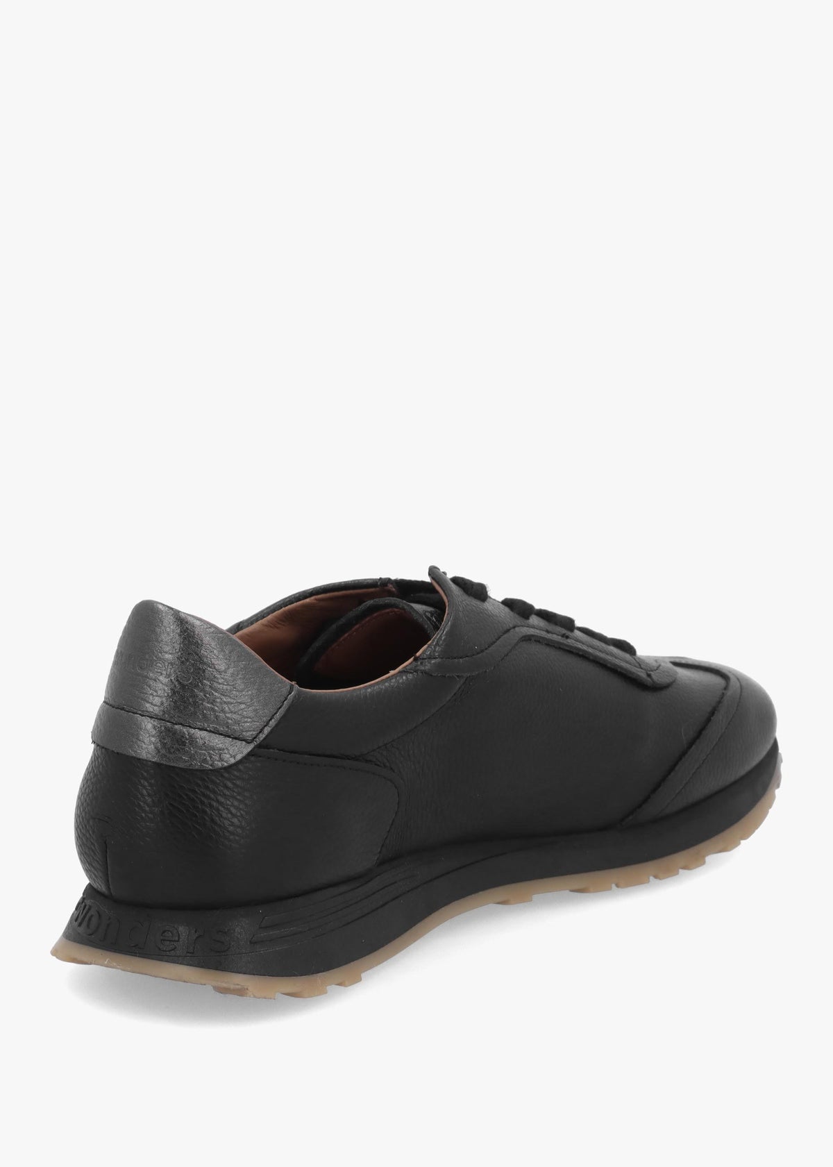 A-4811 Black Leather Sporty Trainers
