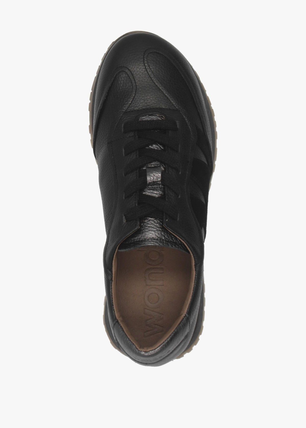 A-4811 Black Leather Sporty Trainers