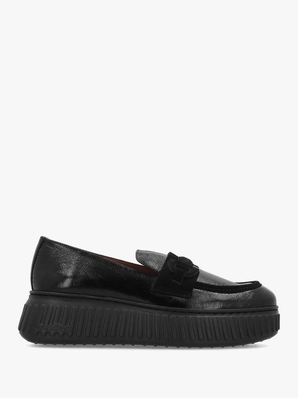 A-5203 Black Leather Loafers