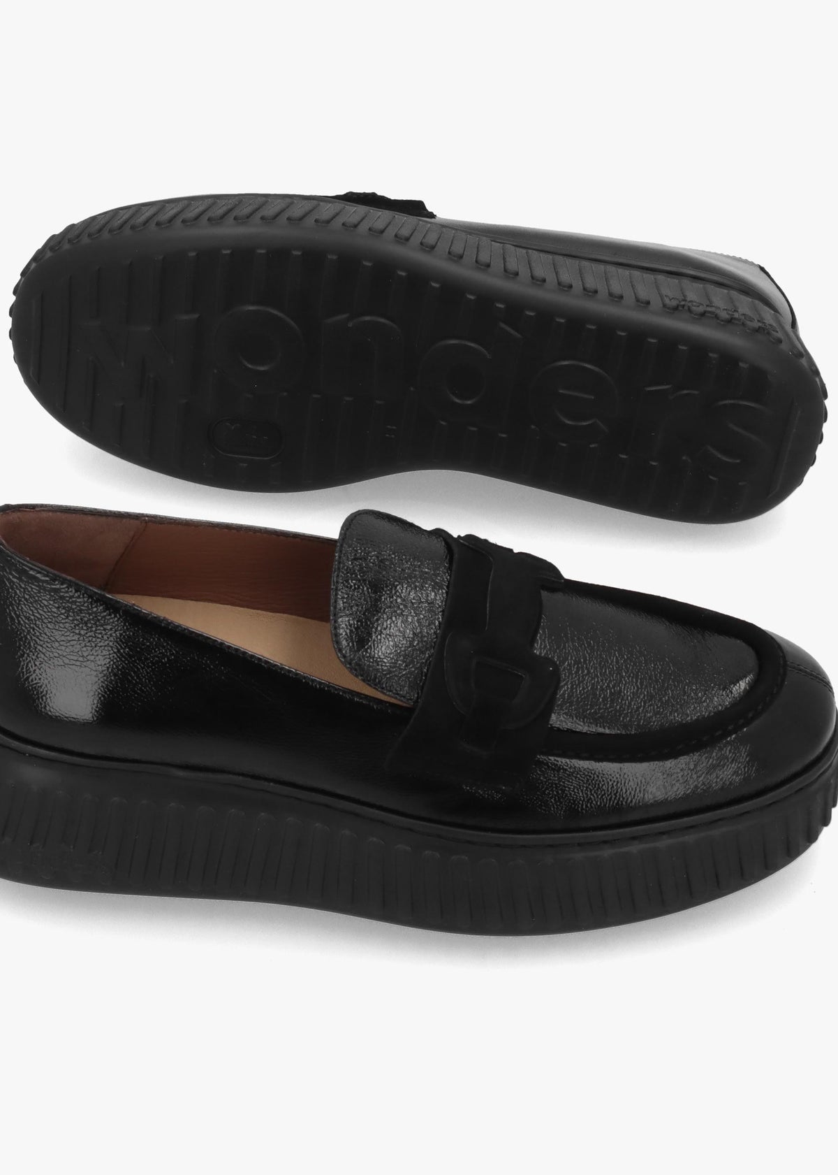 A-5203 Black Leather Loafers