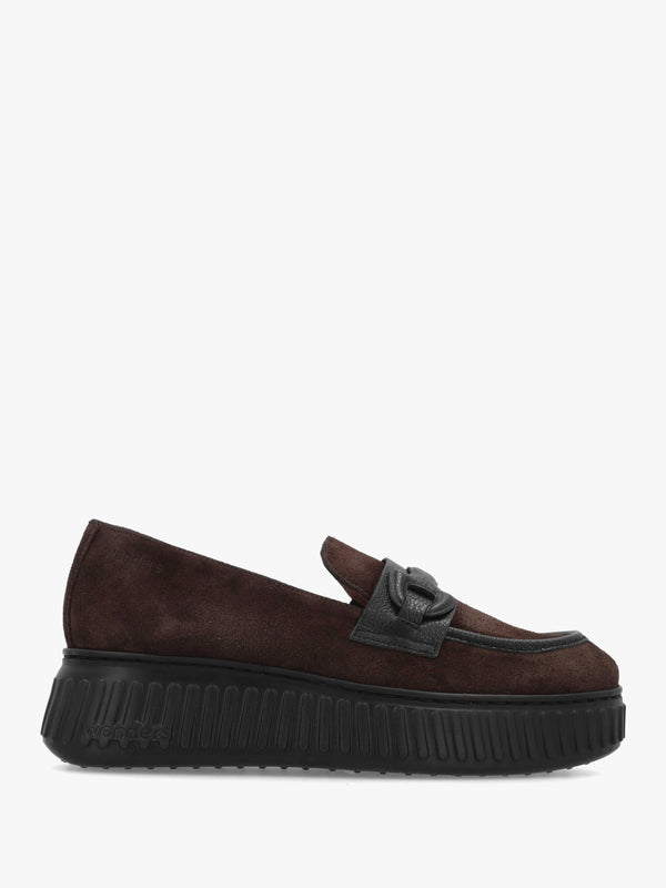 Wonders Xfly 03 Dark Brown Suede Loafers