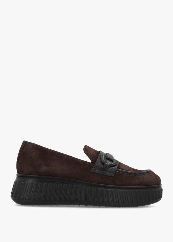 Wonders Xfly 03 Dark Brown Suede Loafers