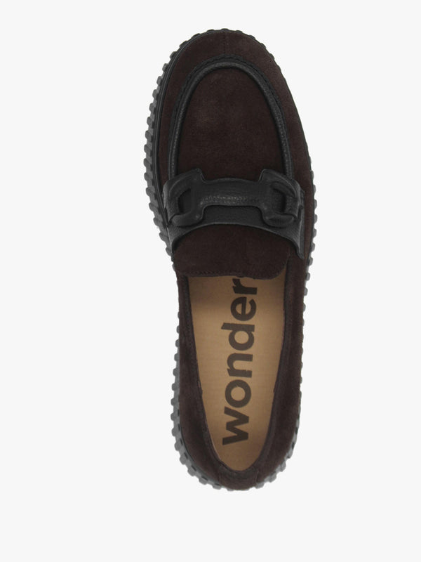 Wonders Xfly 03 Dark Brown Suede Loafers