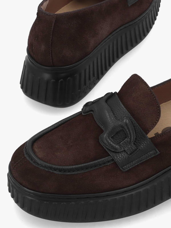 Wonders Xfly 03 Dark Brown Suede Loafers