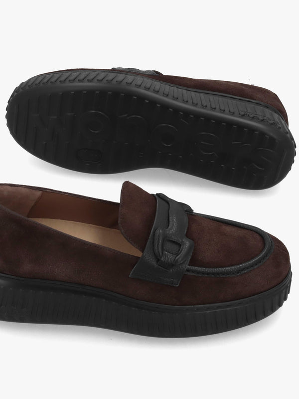 Wonders Xfly 03 Dark Brown Suede Loafers