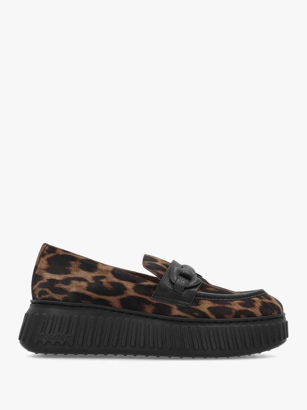 A-5203 Leopard Suede Loafers