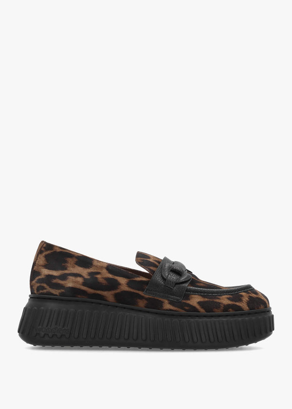 A-5203 Leopard Suede Loafers