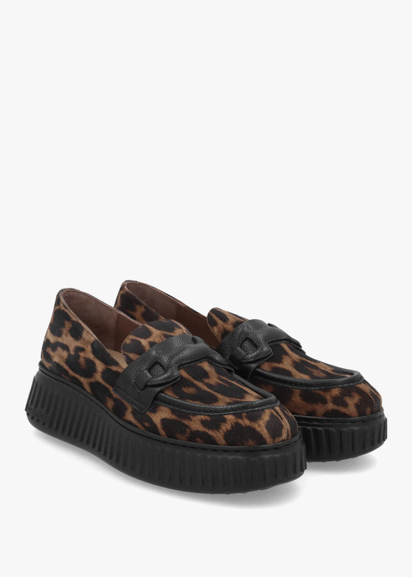 A-5203 Leopard Suede Loafers