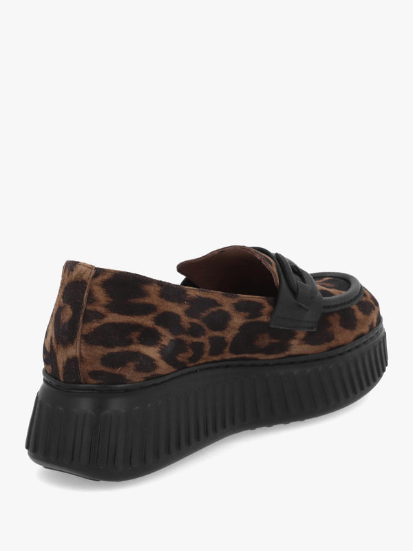 A-5203 Leopard Suede Loafers